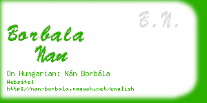 borbala nan business card